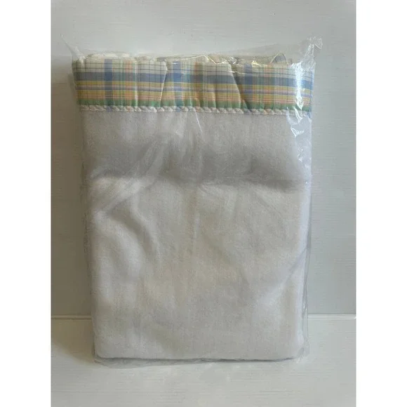 Blanket by Quiltex Hot Air Balloon Plaid Giraffe Cat Applique Baby White Vtg NEW - Picture 5 of 6